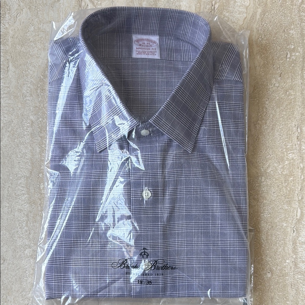 Brooks Brothers Purple Dress Shirt Classic Business Attire - Madison Fit